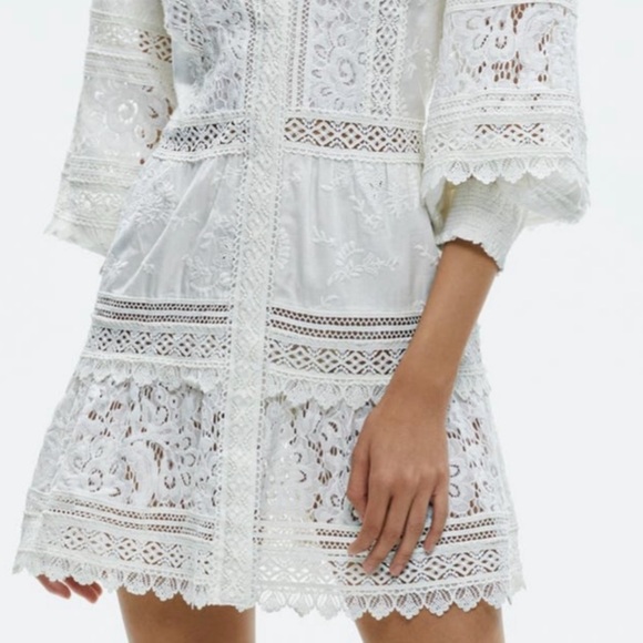 Alice + Olivia Ivory Lace Dress